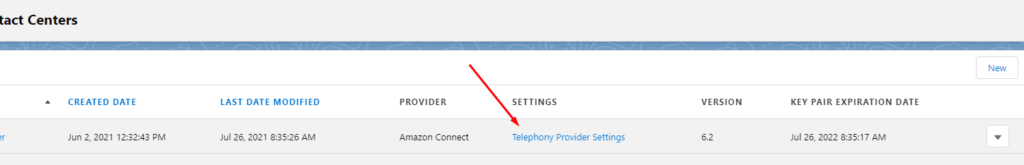 Link to Amazon Connect with your Contact Center listing view