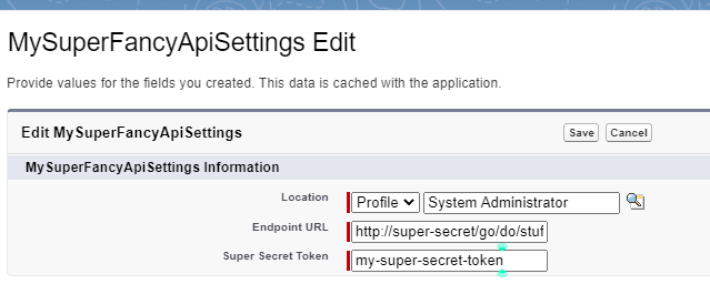 adding a set of values to the custom setting