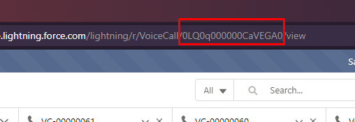 Voice Call ID in the URL