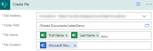 Create file in SharePoint connector.