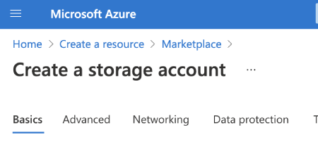 Create a storage account in Azure.