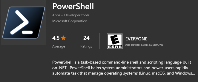 Get powershell from the  Microsoft Store