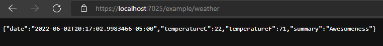 weather endpoint still returns the output set in the filter